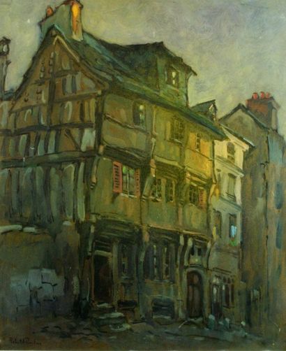 Robert-Antoine PINCHON (1886-1943) La Maison Henri II, Rouen Gouache vernissée sur...
