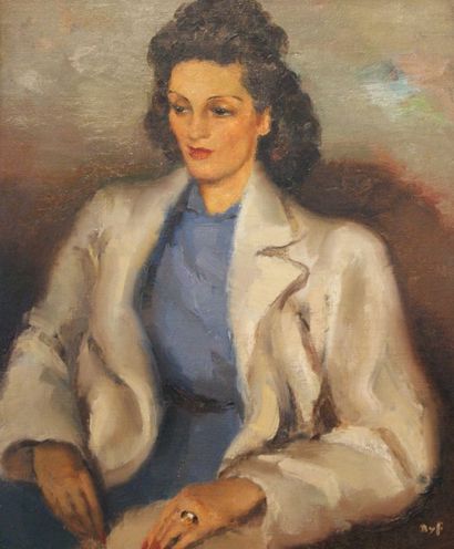 MARCEL DYF (1899-1985) Portrait de femme Huile sur toile Signée en bas à droite 66...