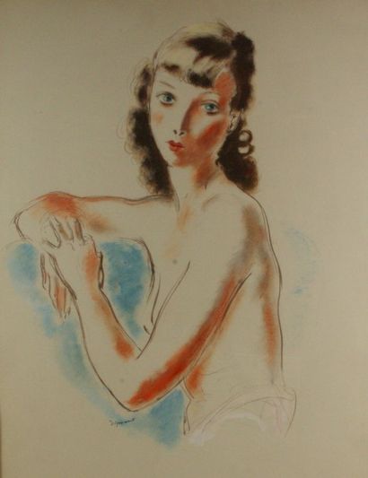 André DIGNIMONT (1891-1965) Nu en buste Aquarelle Signée en bas à gauche 64 x 49...