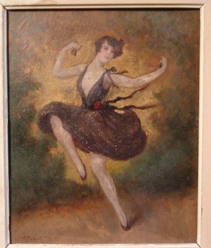 Albert PENOT (1862-1930) Danseuse Huile sur carton, signée en bas à gauche 26 x 21...