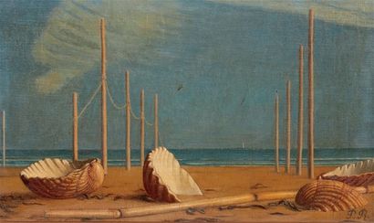 Pierre ROY (1880-1950) Coquillages, avant l'orage, circa 1930 Huile sur toile, monogrammée...