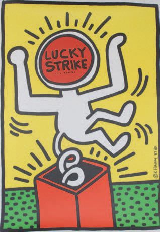 HARING KEITH (1958-1990) 
LUCKY STRIKE."It's toasted". 1987
Printed by Albin - Uldry,...