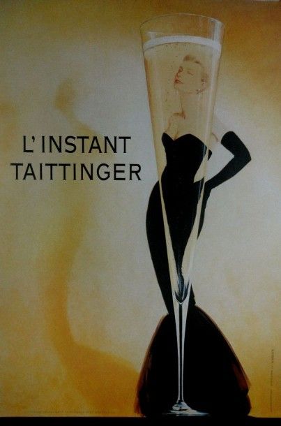 ANONYME ANONYME CHAMPAGNE TAITTINGER (Grace KELLY). Vers 1982 Affiche européenne...