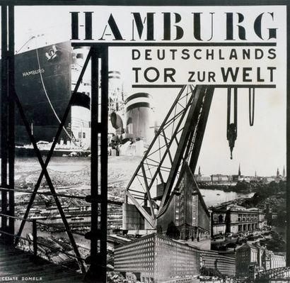 CESARE DOMELA 1900-1992 Hamburg Deutschlands tor zur welt, photomontage, 1929. Tirage...