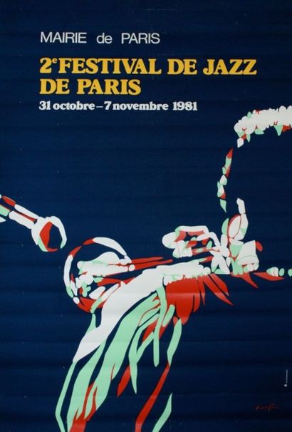 RANCILLAC Bernard (Né en 1931) 2e FESTIVAL DE JAZZ DE PARIS.1981 JTG - 166 x 120...