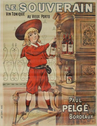 ANONYME LE SOUVERAIN. "Vin tonique au vieux Porto". Paul Pelgé, Bordeaux.Vers 1900...