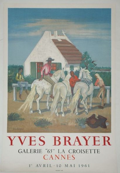 BRAYER Yves (1907-1990) GALERIE “65” LA CROISETTE. Avril-Mai 1961 Imp.Mourlot, Paris...