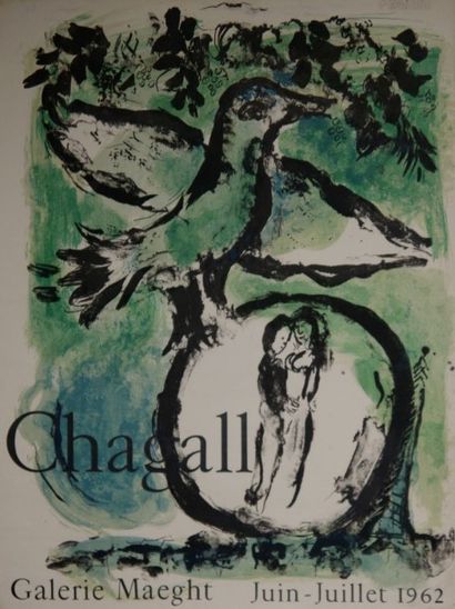 CHAGALL Marc (1887-1985) L’OISEAU VERT.Galerie Maeght. Juin-Juillet 1962 Imp. Mourlot...