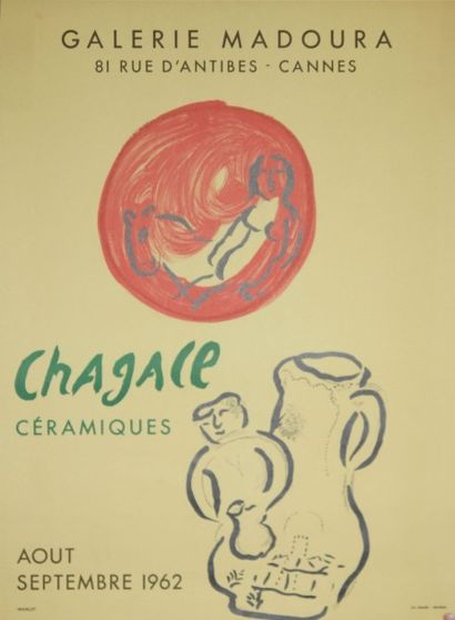 CHAGALL Marc (1887-1985) GALERIE MADOURA, Cannes. “CHAGALL CÉRAMIQUES”. Août-septembre...