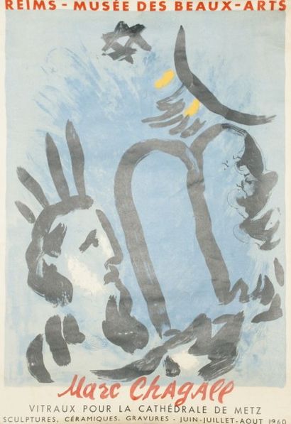 CHAGALL Marc (1887-1985) “MOÏSE”.MUSÉE DES BEAUX ARTS, REIMS. 1960 Imp.Mourlot, Paris...