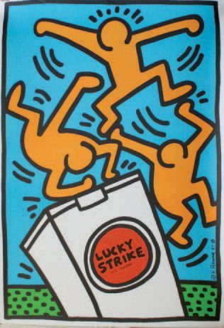 HARING KEITH (1958-1990) LUCKY STRIKE. "It's toasted".1987
Printed by Albin-Uldry,...