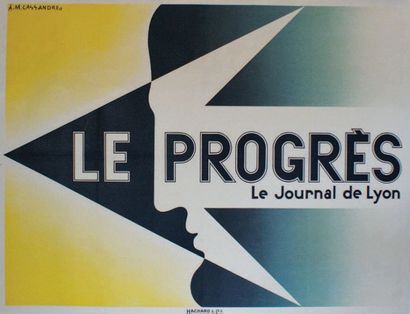 CASSANDRE A.M (Adolphe Mouron) (1901-1968) LE PROGRÈS."LE JOURNAL DE LYON".1927
Imprimerie...