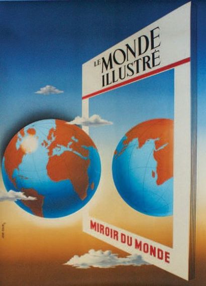 COLIN Jean (1881-1961) LE MONDE ILLUSTRÉ."LE MIROIR DU MONDE".Vers 1945
Imprimerie...