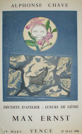 Max ERNST (1891-1976) DÉCHETS D'ATELIER-LUEURS DE GÉNIE.1968
Lithographie Pierre...