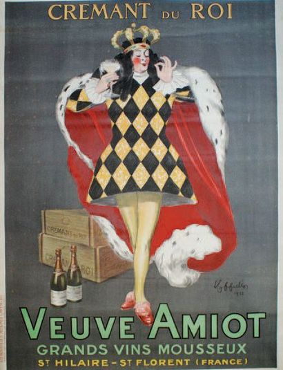 CAPPIELLO LEONETTO (1875-1942) CREMANT DU ROI-VEUVE AMIOT."Grands vins mousseux".
St...