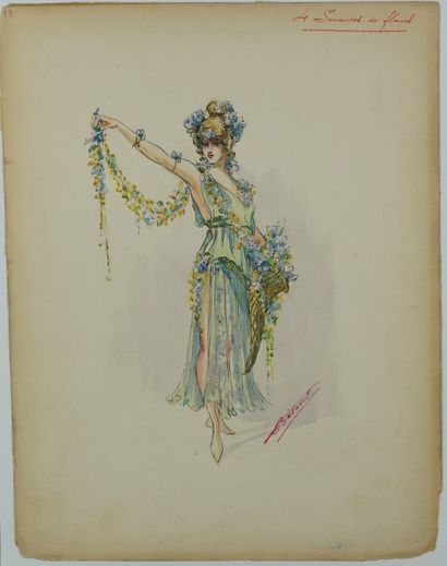 Charles BETOUT Dessins de costume d'Opéra "L' Antiquité " : Travestissements Costumes...