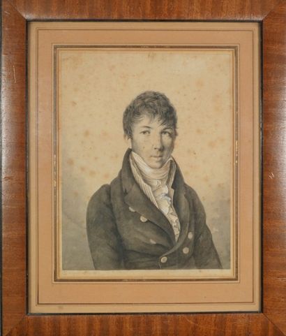 Michel François DAMANE-DEMARTRAIS (1763-1827) " Portrait d'homme de qualité " dessin...