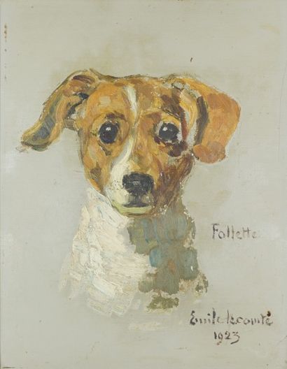Emile LECONTE " Follette" huile sur panneau 36 x 29 cm on y joint Brigitte GRASSIN...