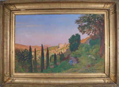 Raymond Jean VERDUN (1873-1954) Paysage méditerrannéen huile sur toile signée en...
