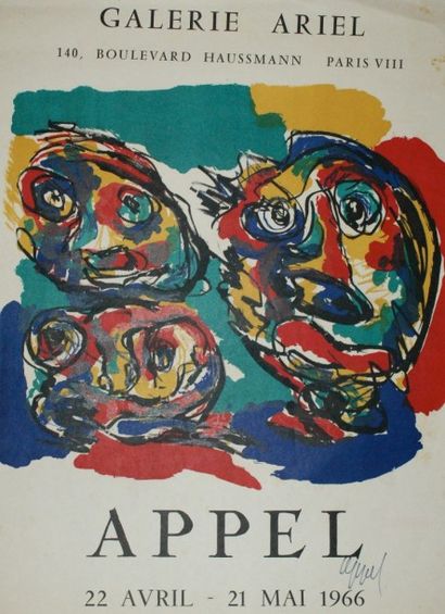 APPEL Karel (1921-2006) GALERIE ARIEL.Avril-Mai 1966 Ste Mondiale d’imp - Signée...