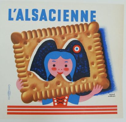 MORVAN Hervé (1917-1980) L’ALSACIENNE.1964 Ets de la Vasselais, Paris - 27 x 29 cm...