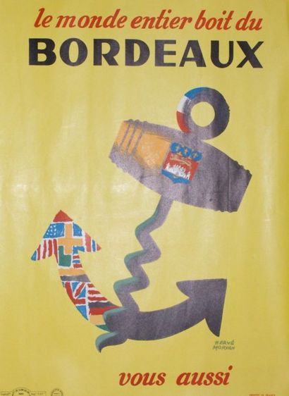 MORVAN Hervé (1917-1980) VINS DE BORDEAUX. Vers 1953Ets de La Vasselais - 39 x 29ccm...