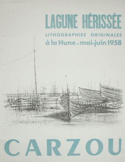 CARZOU Jean (1907 - 2000) LAGUNE HÉRISSÉE. LA HUNE.1958 et LUMIÈRE D’ÉTÉ.1963 Ensemble...
