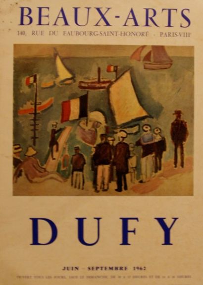 Dufy Raoul (2 affiches) VILLE DE HONFLEUR.”HOMMAGE A RAOUL DUFY”.1954etBEAUX-ARTS.1962...