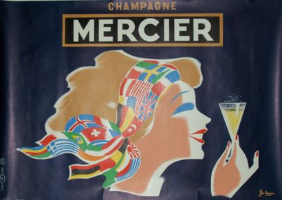 BELLENGER Jacques CHAMPAGNE MERCIER.Vers 1955 Imp.de La Vasselais, Paris - 45 x 59...