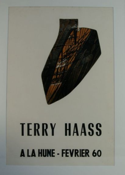  TERRY HAASS A LA HUNE.1960Encadrée - 56 x 38 cm (à vue) - Bon état général (rou...