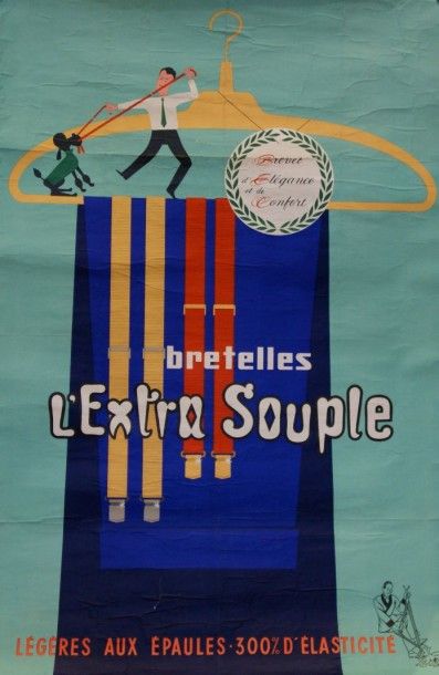null EBNER BRETELLES L’EXTRA SOUPLE. Publicités Froissant -140 x 93 cm - Entoilage...