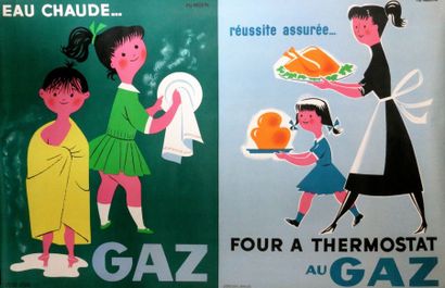 FIX-MASSEAU Pierre (1905-1994) GAZ “EAU CHAUDE” et GAZ.”FOUR À THERMOSTAT Création...