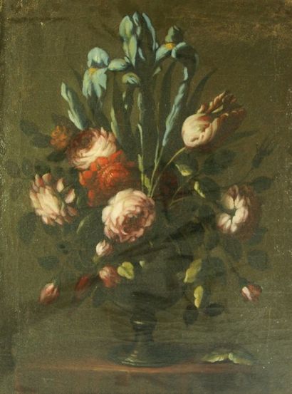 null ECOLE XIXème Bouquet de fleurs Huile sur toile61, 5 X 46, 5 cm.