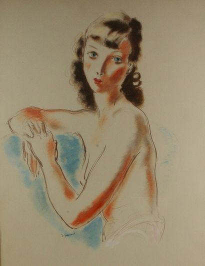 André DIGNIMONT (1891-1965) Au musée Aquarelle, esquisse Non signée 42,5 x 33,5 ...