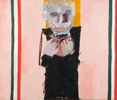 Eduardo ARROYO (né en 1937) Portrait d'Emondo de Amicis, 1962 Huile sur toile Signée...