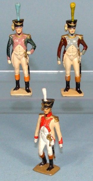 null VERTUNNI : Trois Officiers d’Infanterie en shako.