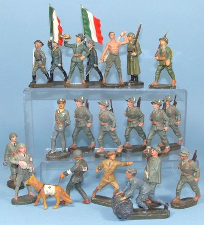 null CC MILANO 2ème guerre mondiale : boite comprenant 18 figurines en composition...