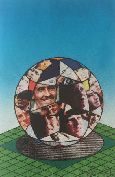 GUDMUNDUR ERRO « Projet n°2 d’affiche Trophée Lancôme, 1989 » Collage sur papier,...