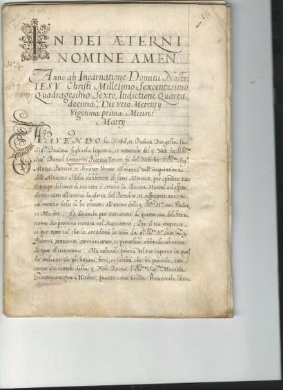 null Ensemble de documents manuscrits – Italie et France. Possibilité de division...