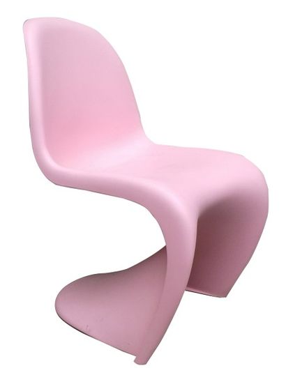 Verner PANTON Chaise monobloc en polypropylène teinté rose, finition mate. Edition...