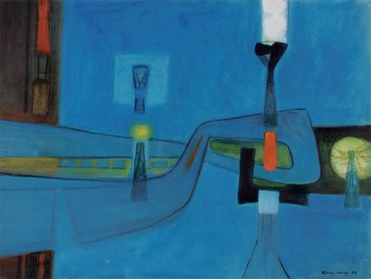 Sigismond KOLOS VARY (1889-1983) Un soir, 1978 Acrylique sur toile Signée en bas...