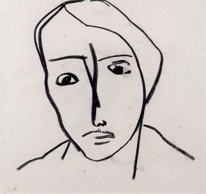 Emile Gilioli (1911-1977) Portrait Pastel gras Signé du cachet de l'atelier 39 x...