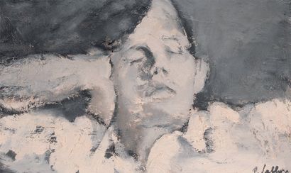 Paolo VALLORZ (né en 1931) Homme endormi Huile sur toile Signée en bas à droite 33...