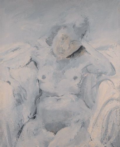 Paolo VALLORZ (né en 1931) Nu féminin, 1960 Huile sur toile Signée en bas à droite...