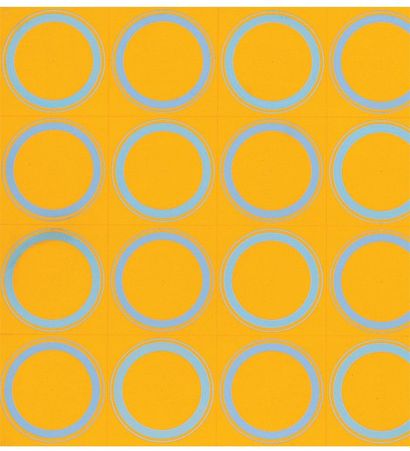 Antonio ASSIS (né en 1932) Cercle bleu sur fond jaune, 1980 Acrylique sur bois Au...
