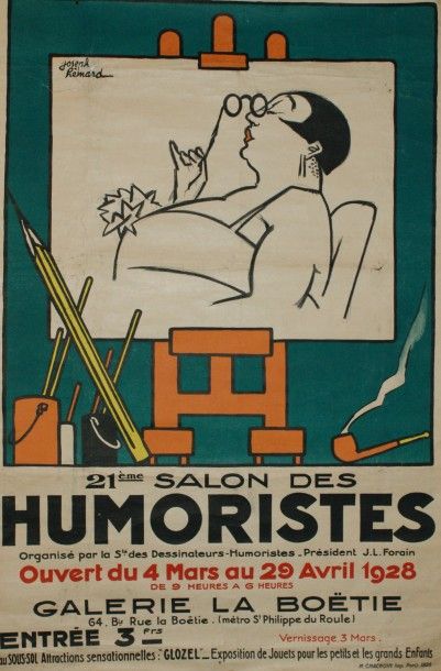 HEMARD Joseph 21ème SALON DES HUMORISTES. Avril 1928 H.Chachoin, Paris - 120 x 80...