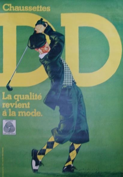 ANDRÉINI Ettorino CHAUSETTES DD.”LA QUALITÉ REVIENT À LA MODE”.Vers 1970 Imp.Roumagnac...