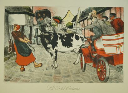 FAURE LUCIEN LA VACHE CURIEUSE.1903 Les imprimeries Cerf - 56 x 76 cm - Entoilée,...