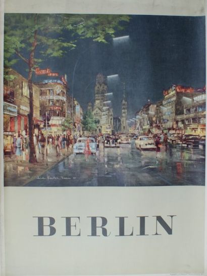 BERLIN Imprimée en Allemagne - 73 x 50 cm - Entoilée, assez bon état 
