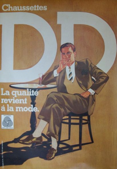 ANDRÉINI Ettorino CHAUSETTES DD.”LA QUALITÉ REVIENT À LA MODE”. Vers 1970 Imp.Roumagnac...